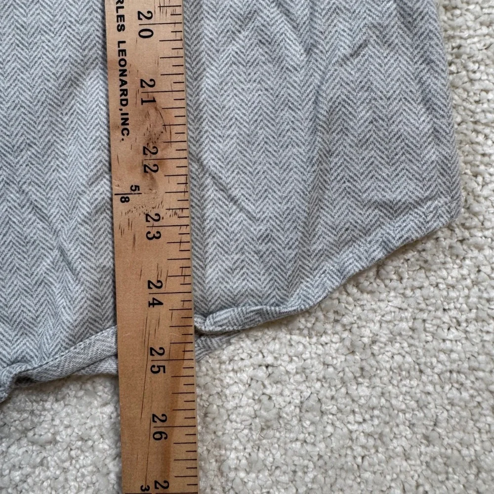 Polo Ralph Lauren Knit Dress Shirt Mens S Grey Herringbone Long Sleeve Cotton
